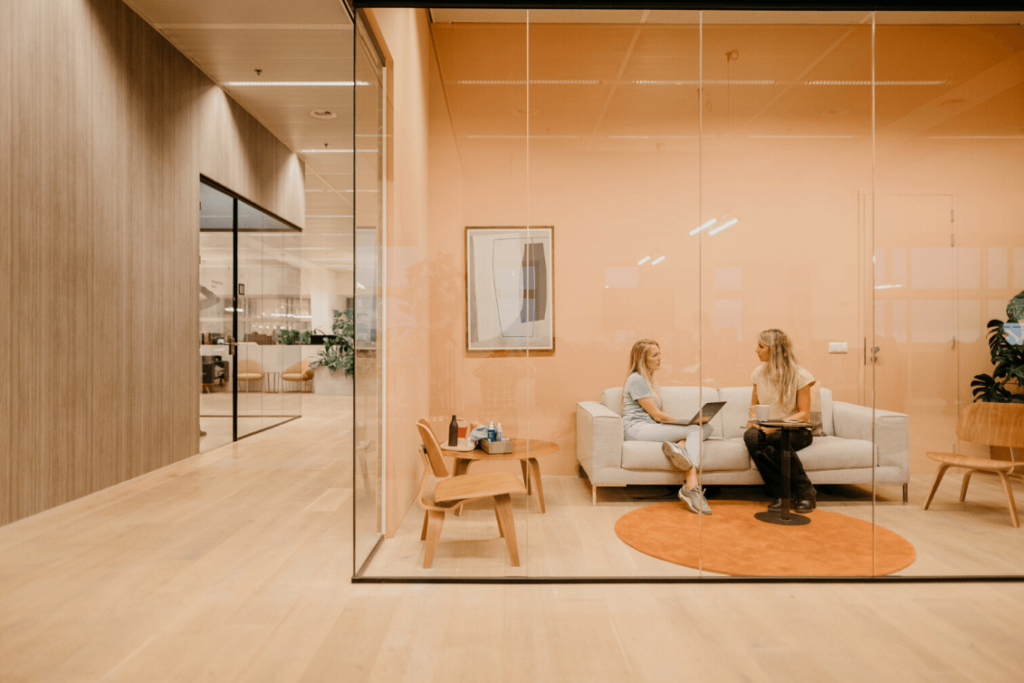 image of two women in an office