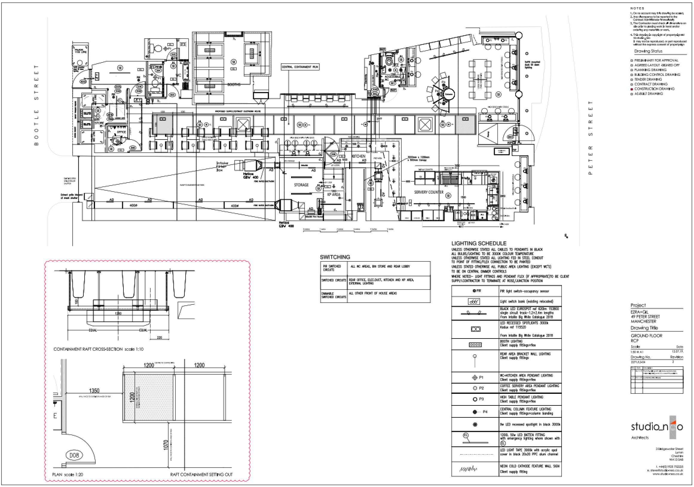 Interior floor plan of office peter street manchester