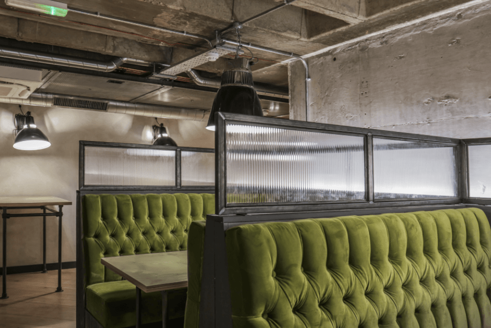 bespoke banquette seating design and installation in Manchester
