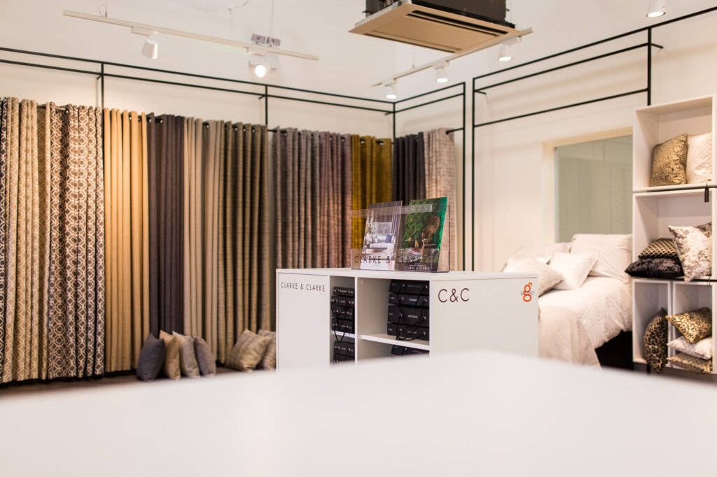 Clarke and Clarke Shop showroom fit out Manchester by Select Interiors