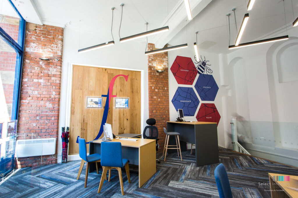 Jordan Fishwick shop fit out Manchester by Select Interiors