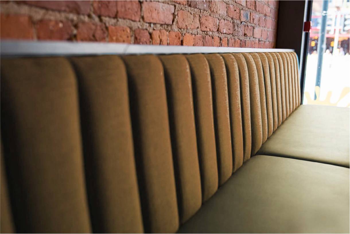 bespoke banquette seating design and installation in Manchester