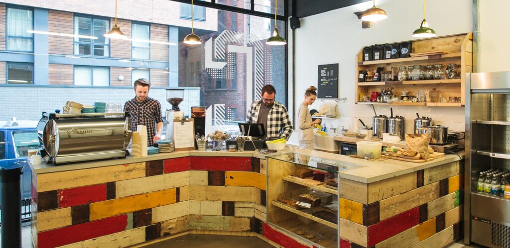 Caffeine & Co cafe fit out Manchester by Select Interiors