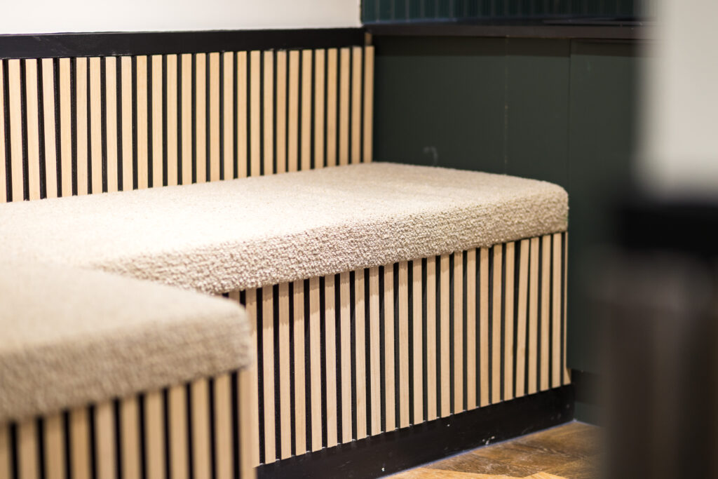 bespoke banquette seating design and installation in Manchester