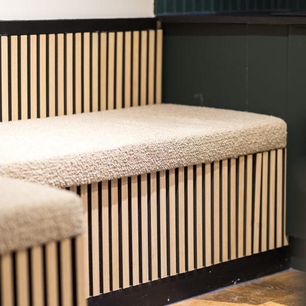 bespoke banquette seating design and installation in Manchester